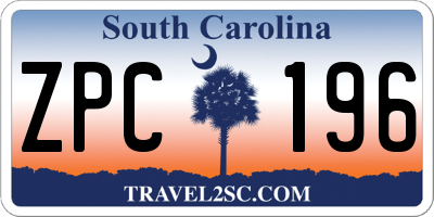 SC license plate ZPC196
