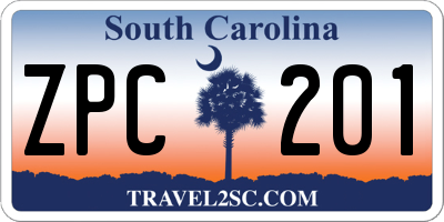 SC license plate ZPC201