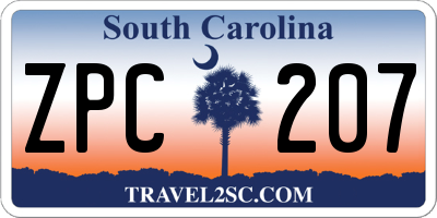 SC license plate ZPC207