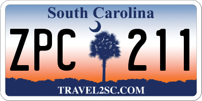 SC license plate ZPC211