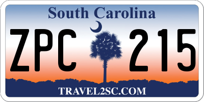 SC license plate ZPC215