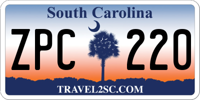 SC license plate ZPC220