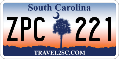 SC license plate ZPC221