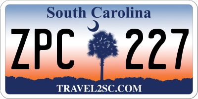 SC license plate ZPC227