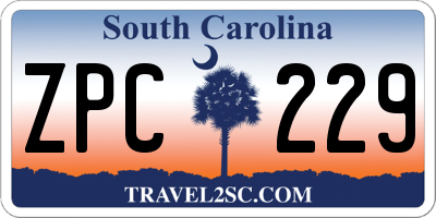 SC license plate ZPC229