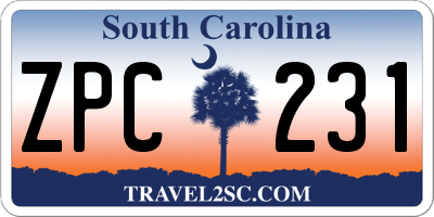 SC license plate ZPC231