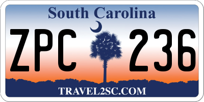 SC license plate ZPC236