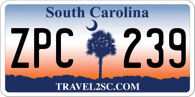 SC license plate ZPC239