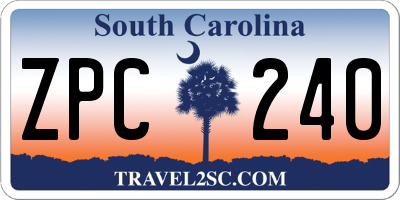 SC license plate ZPC240