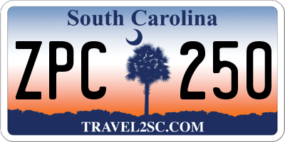SC license plate ZPC250