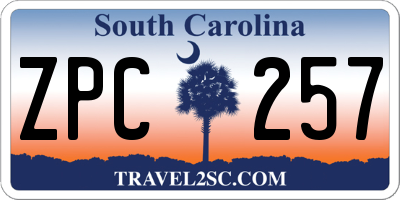 SC license plate ZPC257