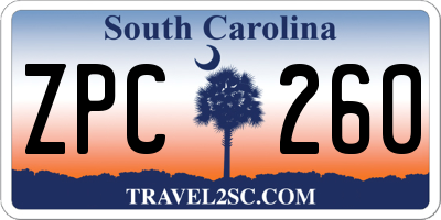 SC license plate ZPC260