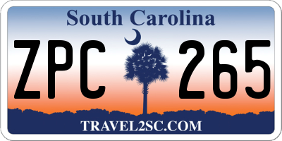 SC license plate ZPC265