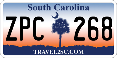 SC license plate ZPC268