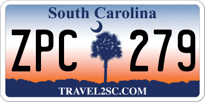 SC license plate ZPC279