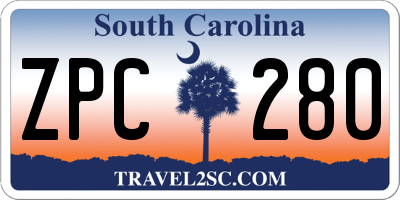 SC license plate ZPC280