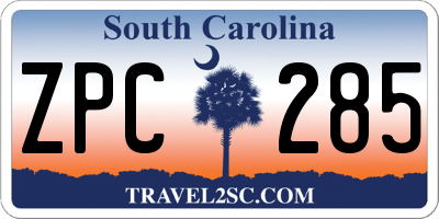 SC license plate ZPC285