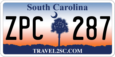 SC license plate ZPC287