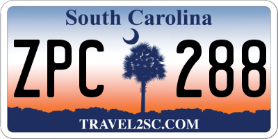 SC license plate ZPC288