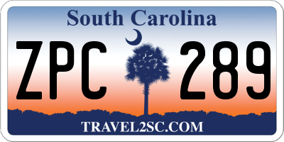 SC license plate ZPC289