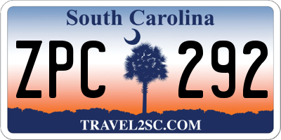 SC license plate ZPC292