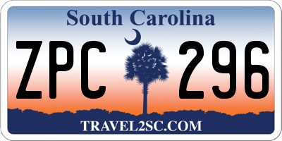 SC license plate ZPC296