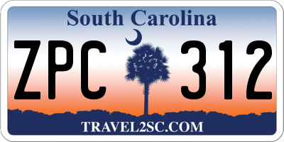 SC license plate ZPC312