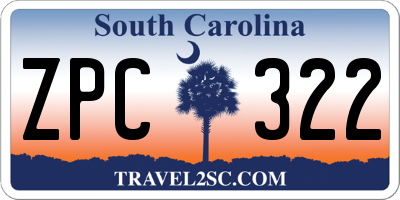 SC license plate ZPC322