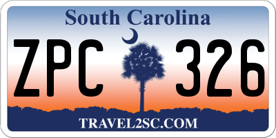 SC license plate ZPC326