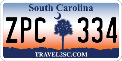 SC license plate ZPC334