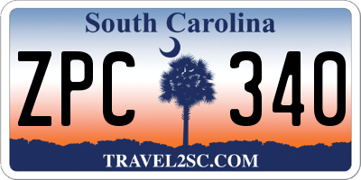 SC license plate ZPC340