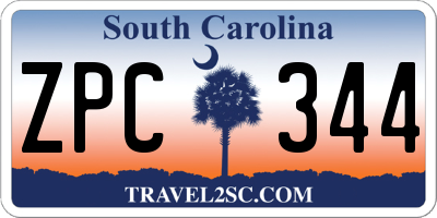SC license plate ZPC344