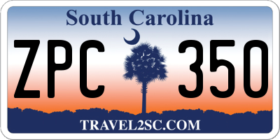 SC license plate ZPC350