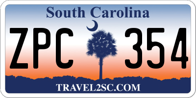 SC license plate ZPC354