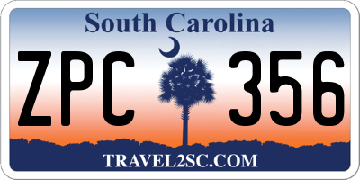 SC license plate ZPC356