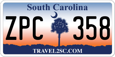 SC license plate ZPC358