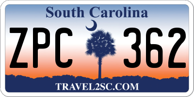 SC license plate ZPC362