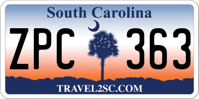 SC license plate ZPC363