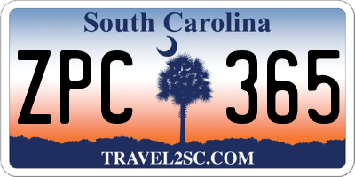 SC license plate ZPC365