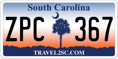 SC license plate ZPC367