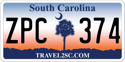 SC license plate ZPC374