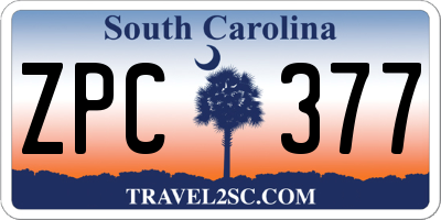 SC license plate ZPC377