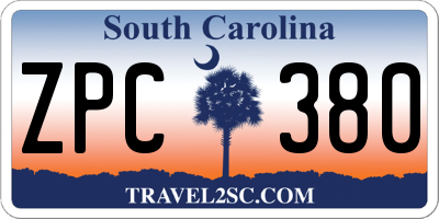SC license plate ZPC380