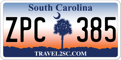 SC license plate ZPC385