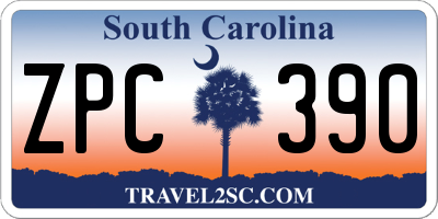 SC license plate ZPC390