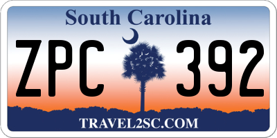 SC license plate ZPC392