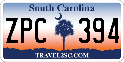 SC license plate ZPC394