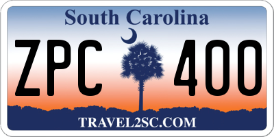 SC license plate ZPC400