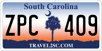 SC license plate ZPC409