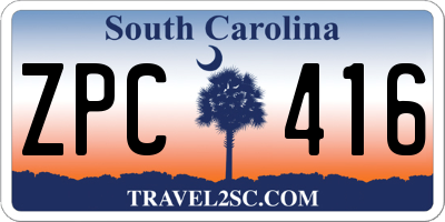 SC license plate ZPC416